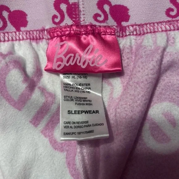 Barbie Pajama Bottoms - Pink and White - Picture 2 of 2